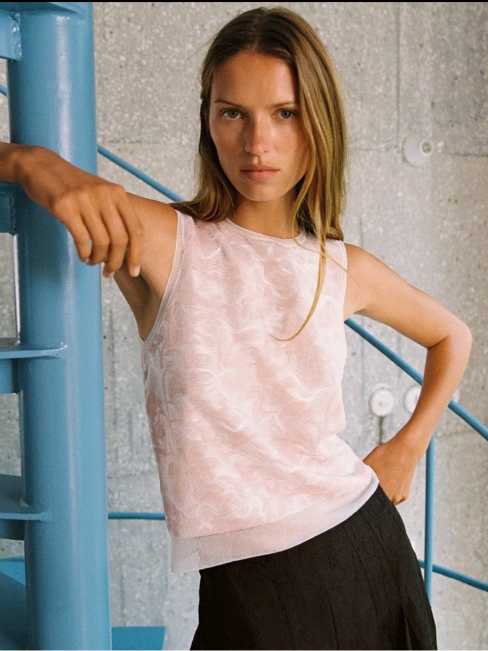 New ZARA Jacquard Knit Sleeveless Top
